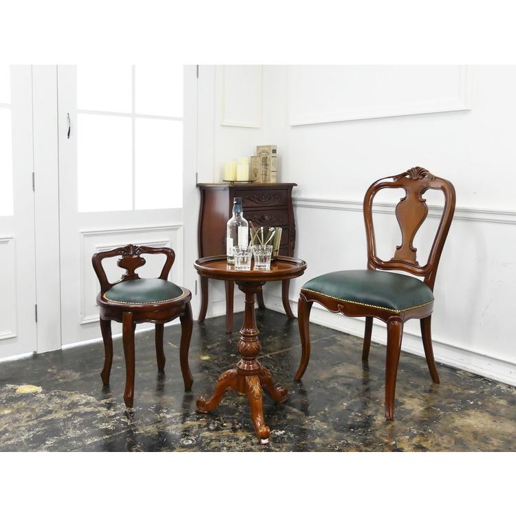 ラウンドチェア 回転椅子 スツール 高級 マホガニー ヴァーサ ブラウン 背付ラウンドチェア 回転チェア 完成品 マホガニー 天然木