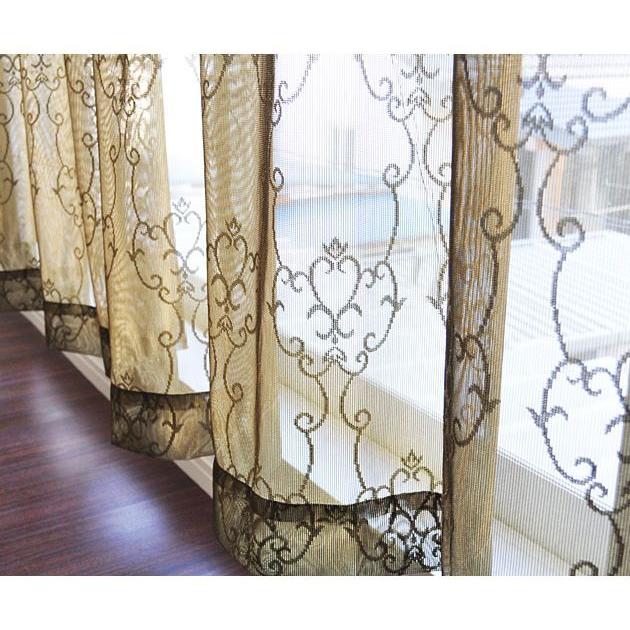 2枚組 日本製 セミオーダー ミラーレースカーテン 幅100cm 丈88cm~丈