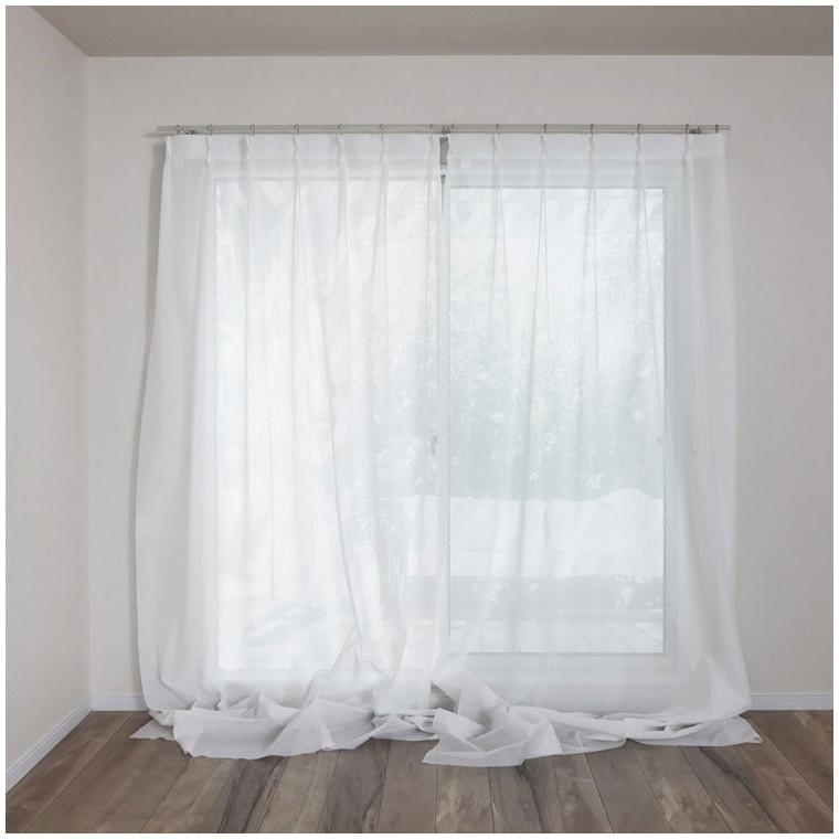 日本製 フリーカットレースカーテン 巾100cm×丈250cm キカ柄 2枚組