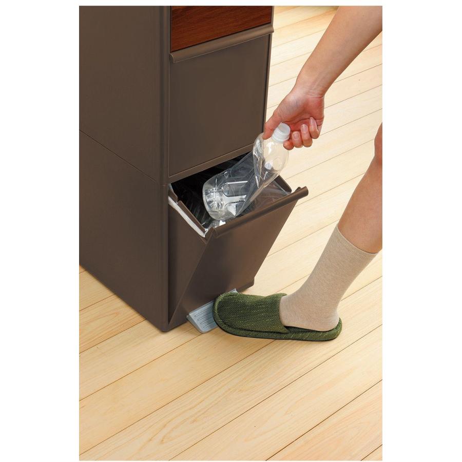 like-it 分別スイングステーション２段 木目調 ゴミ箱 2段 木目調 幅25cm 分別 日本製 スリム おしゃれ 資源