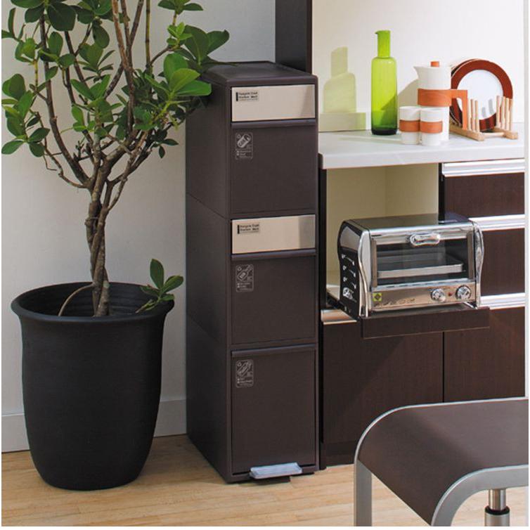 ゴミ箱 分別 3段 キッチン 約55L LIKE-IT シンプル キャスター付き