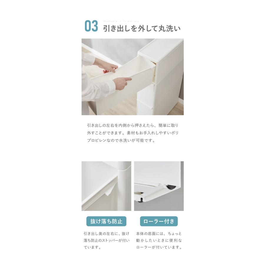 ライクイット like-it キッチン収納 すき間 引出し スリム 3段 幅17x奥