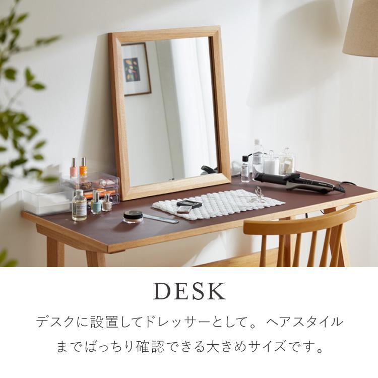 ミラー 50×60cm 壁立て掛け式 長方形 かわいい 姿見 軽い 吊り下げ ウォールミラー 北欧 シンプル ドレッサー 鏡 リビング ダイニング 洗面所 玄関 代引不可の画像