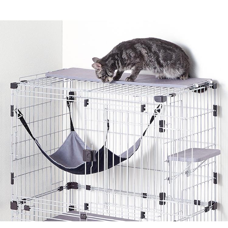 レビューでスキンシップトイ 猫用 サークル ケージ 2段 キャットタワー