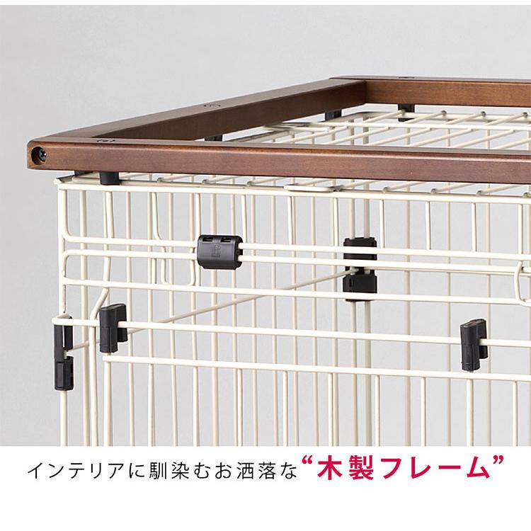 犬用 ケージ サークル スライドドア 掃除しやすい 木製 屋根付き