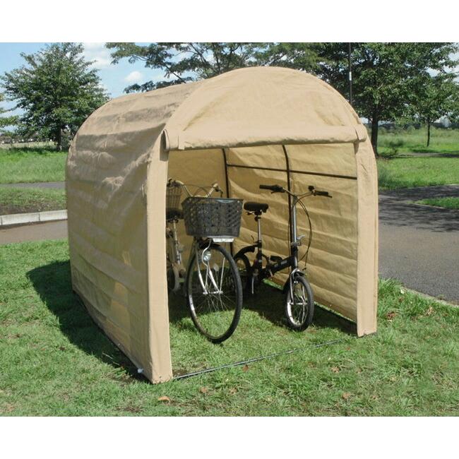 サイクルガレージ 3台用 ベージュ 自転車置き 自転車置き場 自転車 置き場 テント 家庭用 ガレージ サイクル サイクルハウス 代引不可