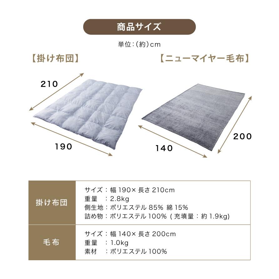 西川寝具セット 洗える 羽毛タッチ 掛け布団 毛布 ダブル 新生活