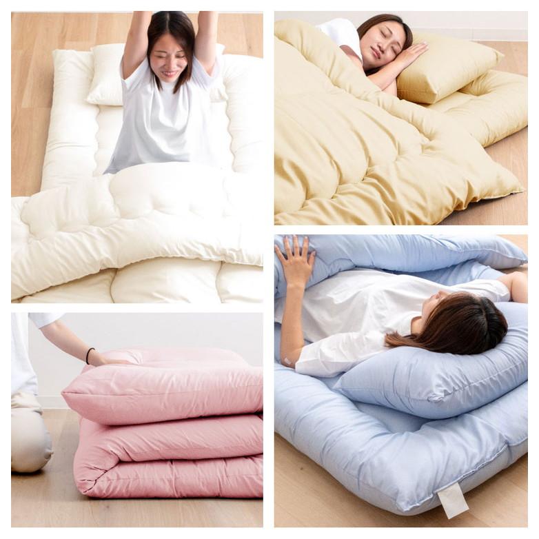 日本製 敷布団 (固綿入) セミダブル ロング国産 セミダブル しき布団 リコメン堂 固綿入り 洗える 敷布団 セミダブルロング 日本製