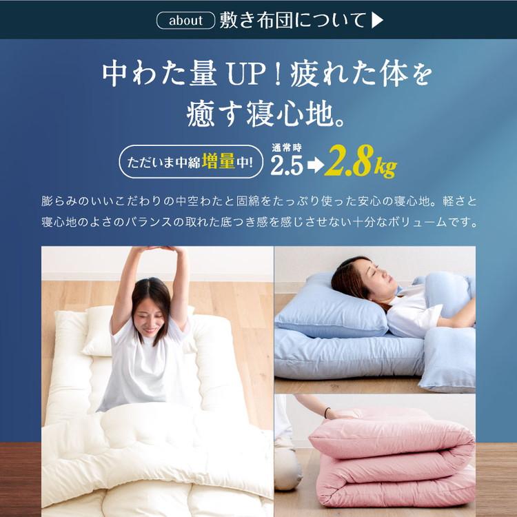 防ダニ 抗菌 固綿入り 布団3点セット シングルロング 日本製 防ダニ