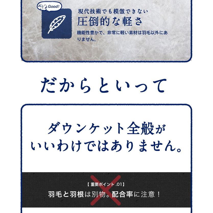 ダウンケット 2枚セット 洗える 日本製 85% 0.3kg 羽毛肌掛けふとん シングル ウォッシャブル シングルロング ふとん ふわふわ 代引不可｜recommendo｜08