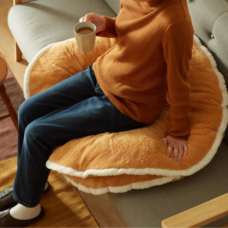 マカロンクッション 円形 直径90cm あったか 冬 節電 省エネ ふわふわ