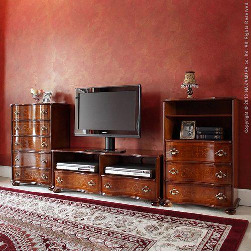 完成品 イタリア製 丸脚 テレビボード 幅110 ワイド ヴェローナ 