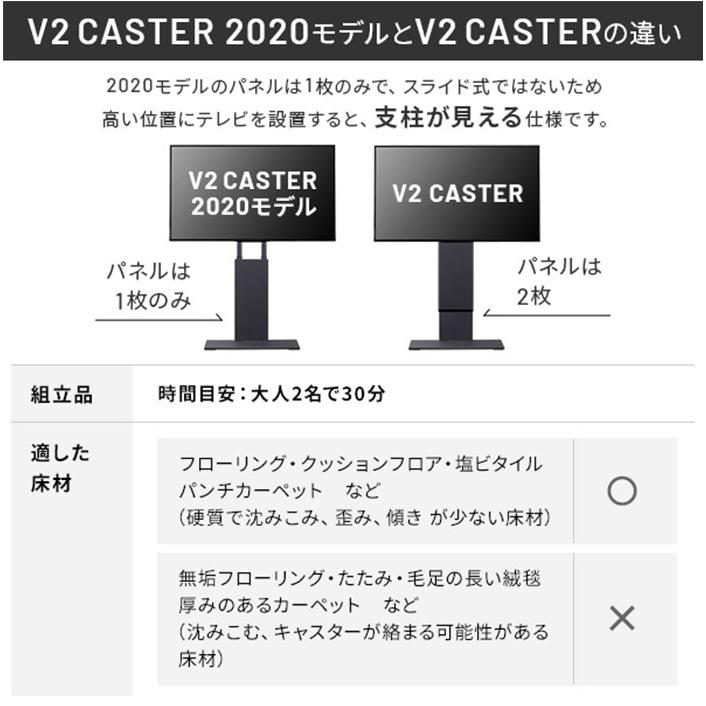 WALLインテリアテレビスタンドV2 CASTER 2020ロータイプ+棚板ラージサイズ 2点セット 32~60v対応 壁寄せテレビ台 キャスター付き テレビボード 代引不可｜recommendo｜06