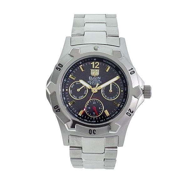 エルジン ELGIN 腕時計 メンズ FK1424TI-B クォーツ グレー シルバー