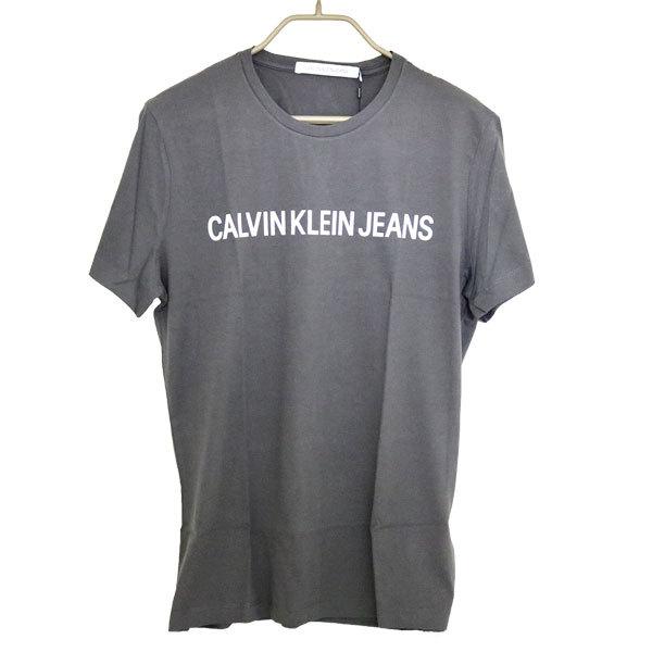 カルバンクラインジーンズ CALVIN KLEIN JEANS トップス Tシャツ メンズ J30J307856 INSTITUT LOGO T SHIRTチャコールグレー Mサイズ｜recommendo