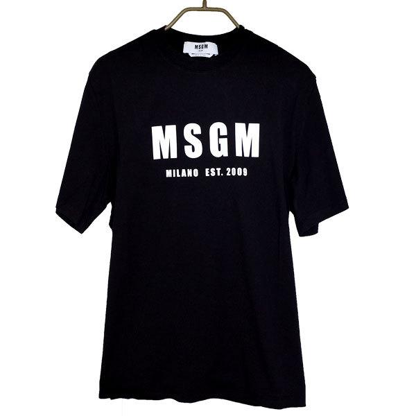 品質は非常に良い  エムエスジーエム MSGM トップス Tシャツ メンズ 2841MDM92 XSサイズ ブラック BLACK 送料無料 半袖