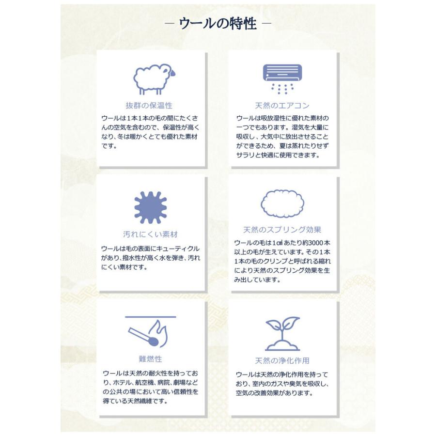 至福の眠り 丸八真綿 4層 羊毛 敷き布団 セミダブル 日本製 マルハチ 布団 マットレス ベッド 敷き 国産 極厚 プロ用寝具 夏 除湿 羊毛敷布団 ホテル 代引不可_5