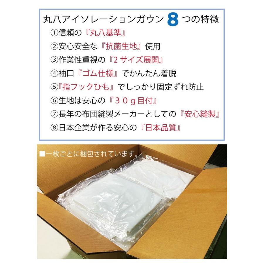 アイソレーションガウン 抗菌生地 使用 1000枚 セット 一枚ごと梱包 個包装 ディスポエプロン 使い捨てエプロン 一般用 保護 防塵 軽量 防護服 代引不可｜recommendo｜06