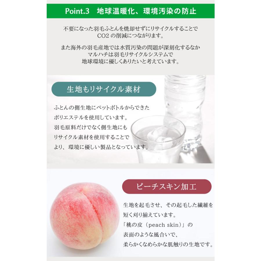 丸八真綿ブランド 日本製羽毛布団 シングル リサイクルダウン