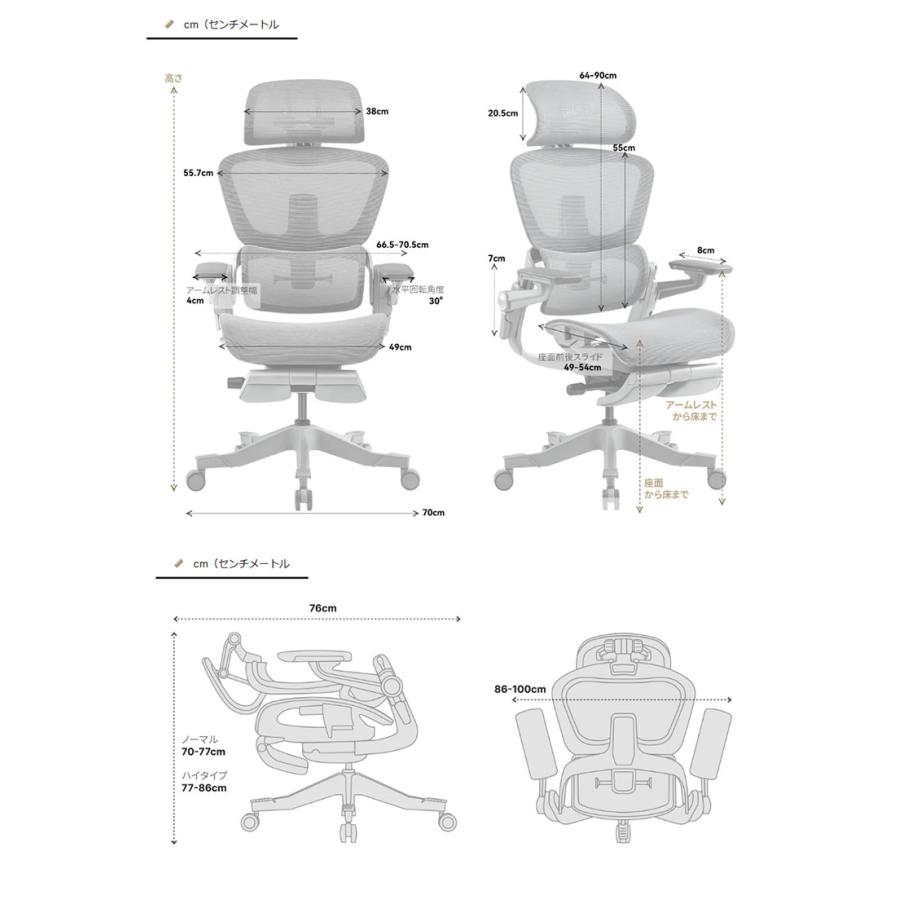 HINOMI H1 PRO V2-S Sサイズ エルゴノミクスチェア Ergonomics CHAIR
