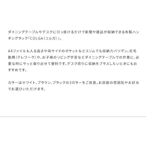 ハンギングラック COLGA コルガ ちょい足し収納 テーブル下収納 引っかけ 新聞 雑誌収納 収納ラック 雑誌置き デスク収納 代引不可｜recommendo｜09