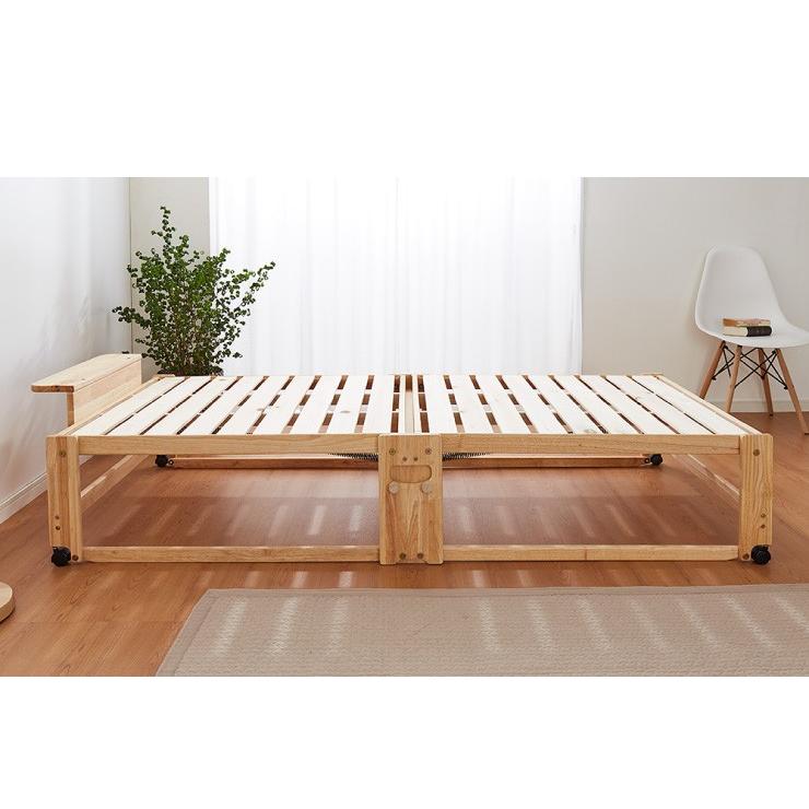 府中家具/中居木工 檜材折りたたみすのこベッド　シングルサイズ/シングルベッド 中居木工 - 国産木製折りたたみすのこベッドを家具産地広島府中