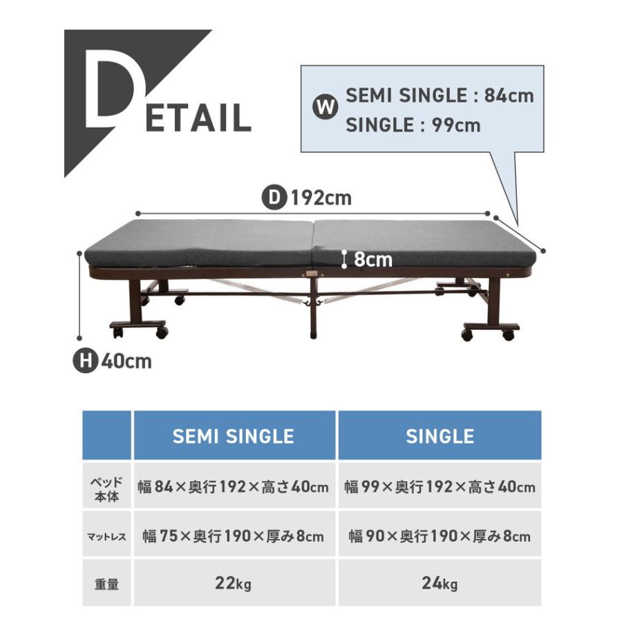 折りたたみベッド シングル S リクライニング 完成品 組み立て不要