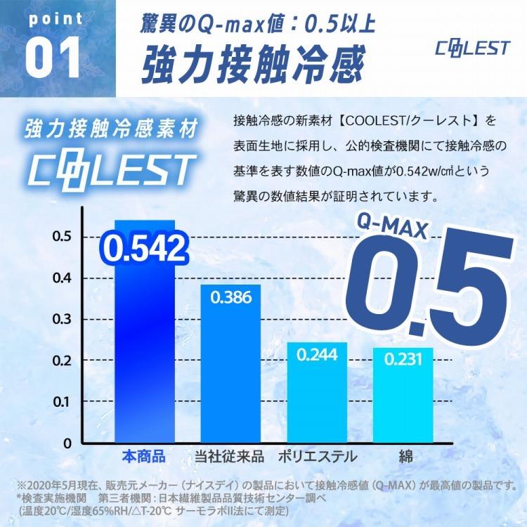 接触冷感 枕パッド 43×63cm Q-MAX0.5 リバーシブル 抗菌防臭 冷却 省エネ エコ ひんやり クール 寝具 丸洗い ウォッシャブル ピロー 代引不可｜recommendo｜09