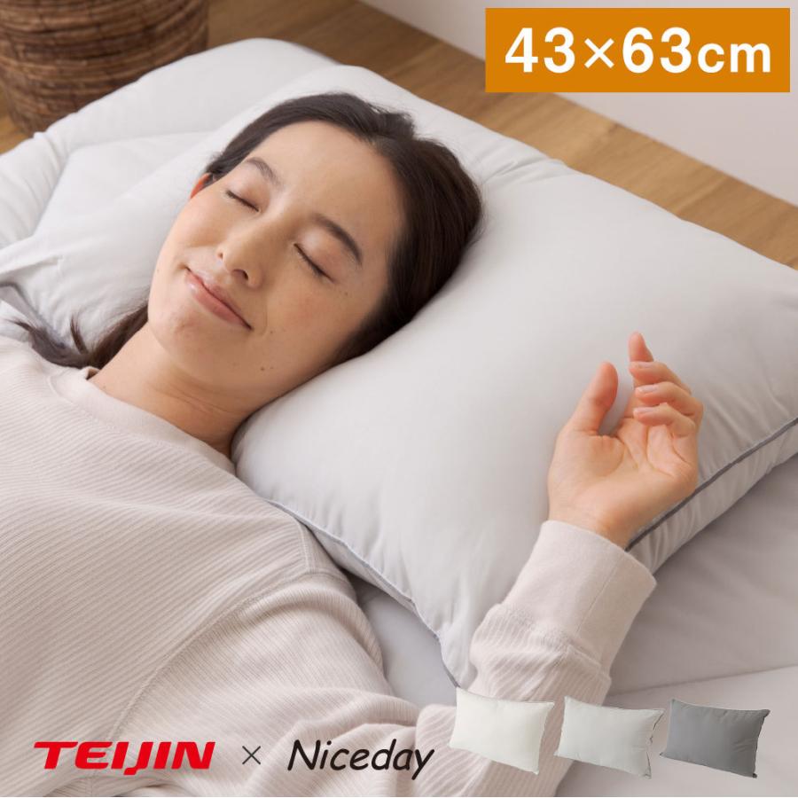 テイジン 枕 洗える まくら 43×63cm 抗菌 防臭 防ダニ ノンダスト 羽毛