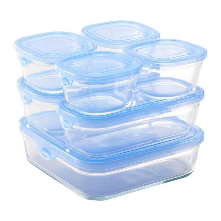 イワキ Iwaki パック&レンジ 角型7点PS-NPR-B7 食品保存容器 収納 透明