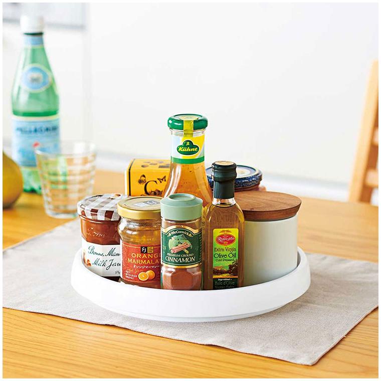 360度回転 冷蔵庫の回転台 奥から取り出しやすい 収納 回転トレー 省