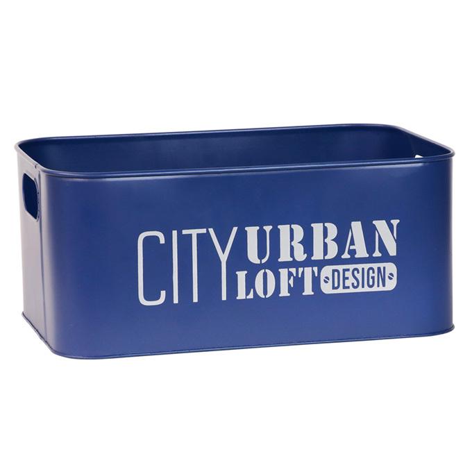 収納ボックス ネイビー ブリキ缶 小物入れ 園芸用品 アンティーク調 おしゃれ シティーアーバン L 深型 リコメン堂 通販 Paypayモール