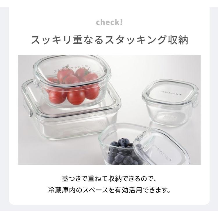 iwaki イワキ 新色 耐熱ガラス保存容器 4点セット パックアンドレンジ
