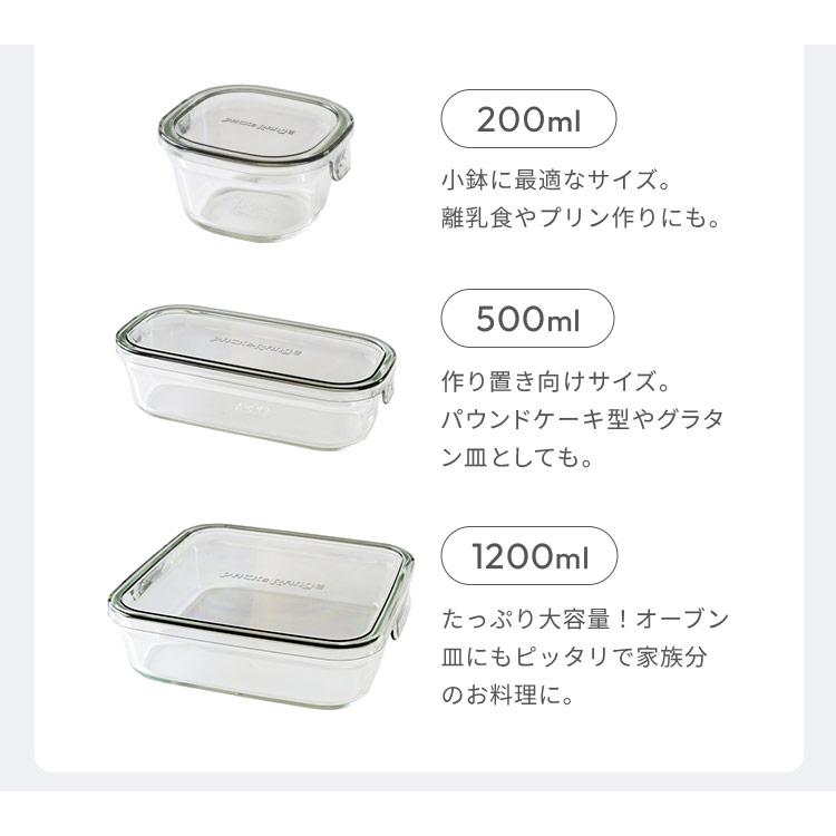 iwaki イワキ 新色 耐熱ガラス保存容器 4点セット パックアンドレンジ