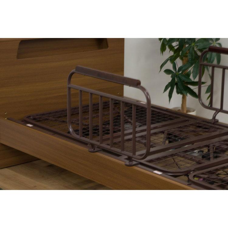 電動ベッド ベッド 1モーター シングル マットレス付き 介護ベッド 棚付き シングルベッド リクライニング 幅213cm 高さ5段階調節 手すり2本付き 代引不可_7
