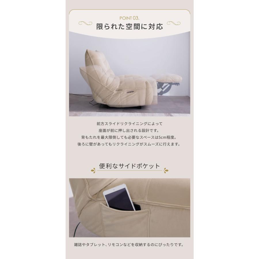専用 1人がけソファ リクライニング リクライニングソファ 1P 電動リクライニング ファブリック