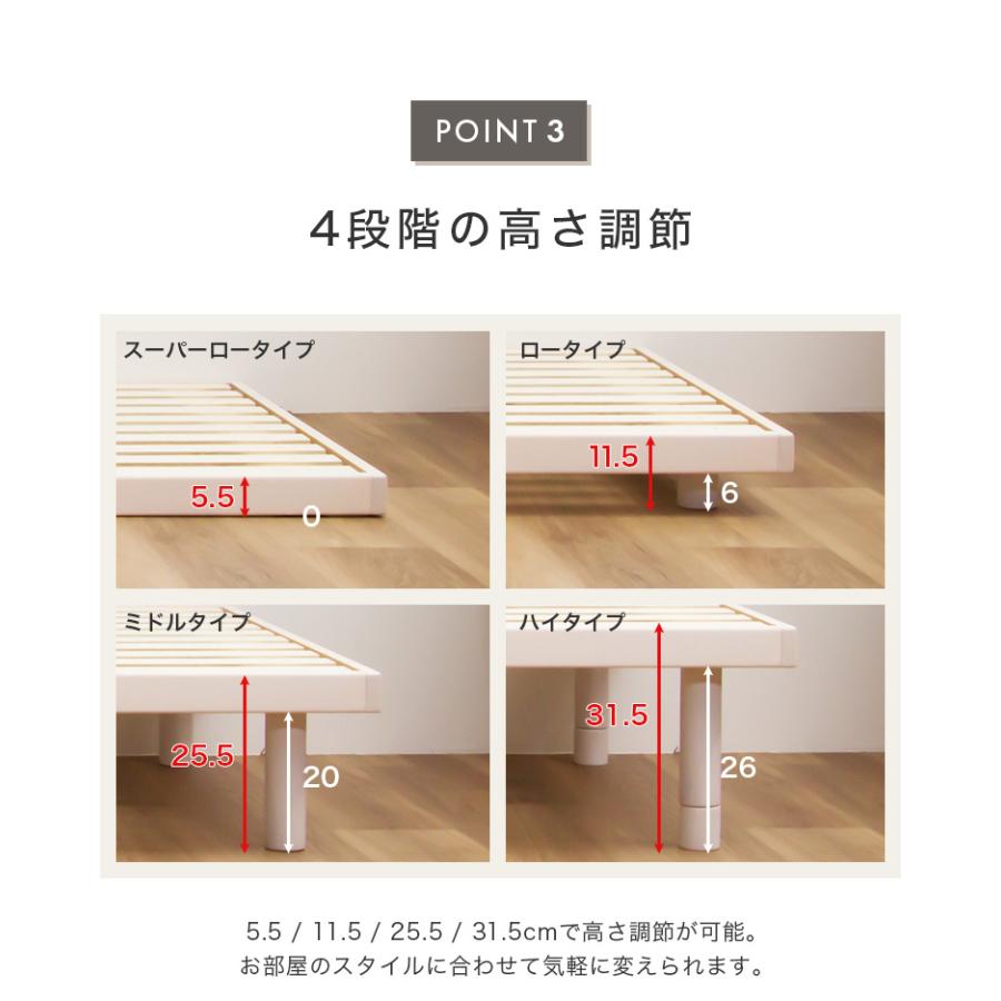 すのこベッド Q クイーン パイン材 シングル 単品 ベッド フレームのみ