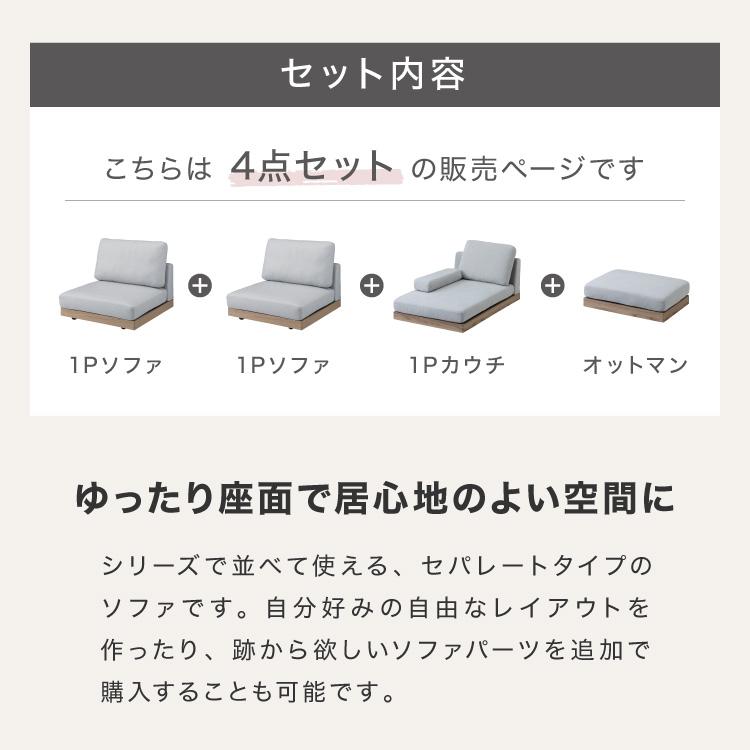ソファ フロアソファ カウチソファ ローソファ 4人掛け 4P 幅225 座面