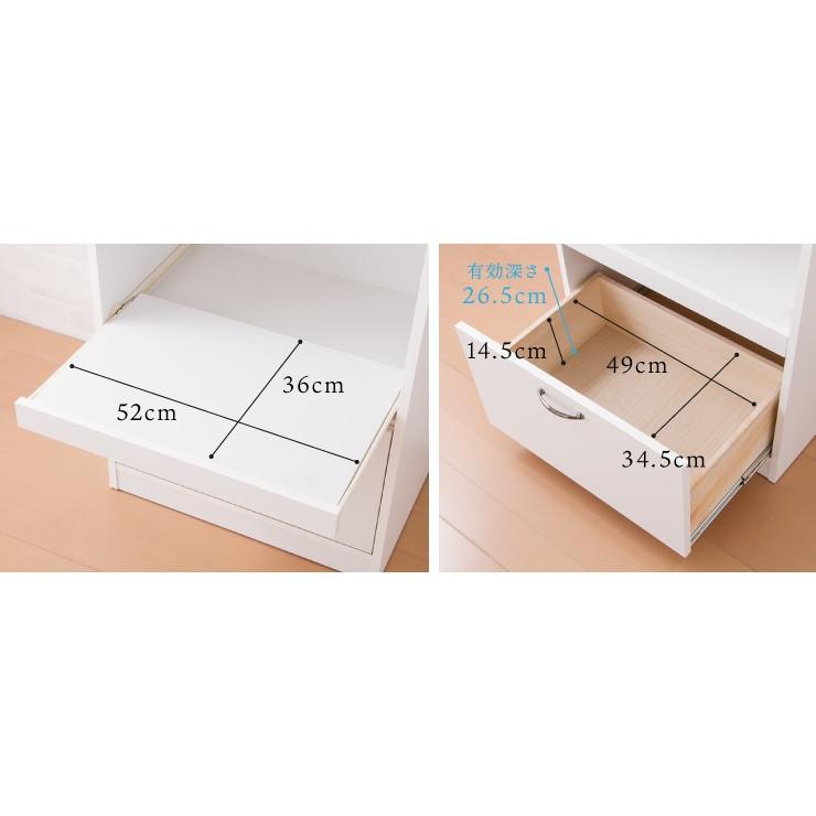 日本製 完成品 レンジ台 スライド棚 幅58cm 大型レンジ対応 奥行40cm 高さ90.5cm キッチン 台所 収納 スライド棚 コンセント付 ホワイト グリーン 白 代引不可_4