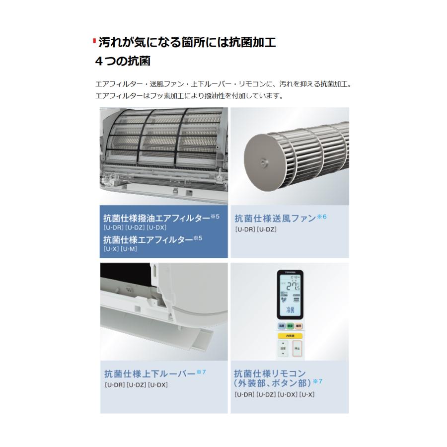 東芝 エアコン RAS-U221M W 主に6畳用 2.2kW 大清快 冷房 6畳 TOSHIBA