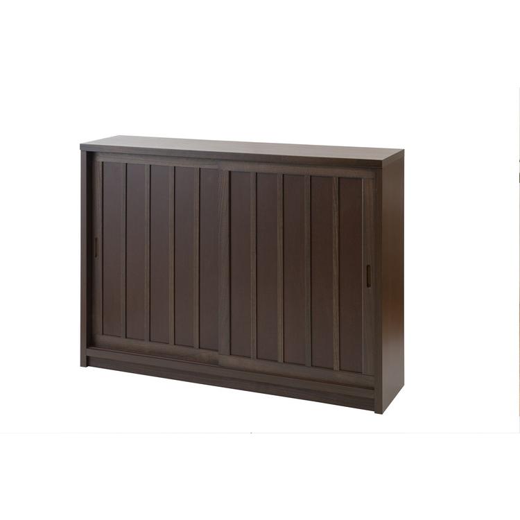 完成品 日本製 大川家具 引き戸 キャビネット 幅120.5 完成品 日本製 大川家具 引き戸 キャビネット 幅120.5