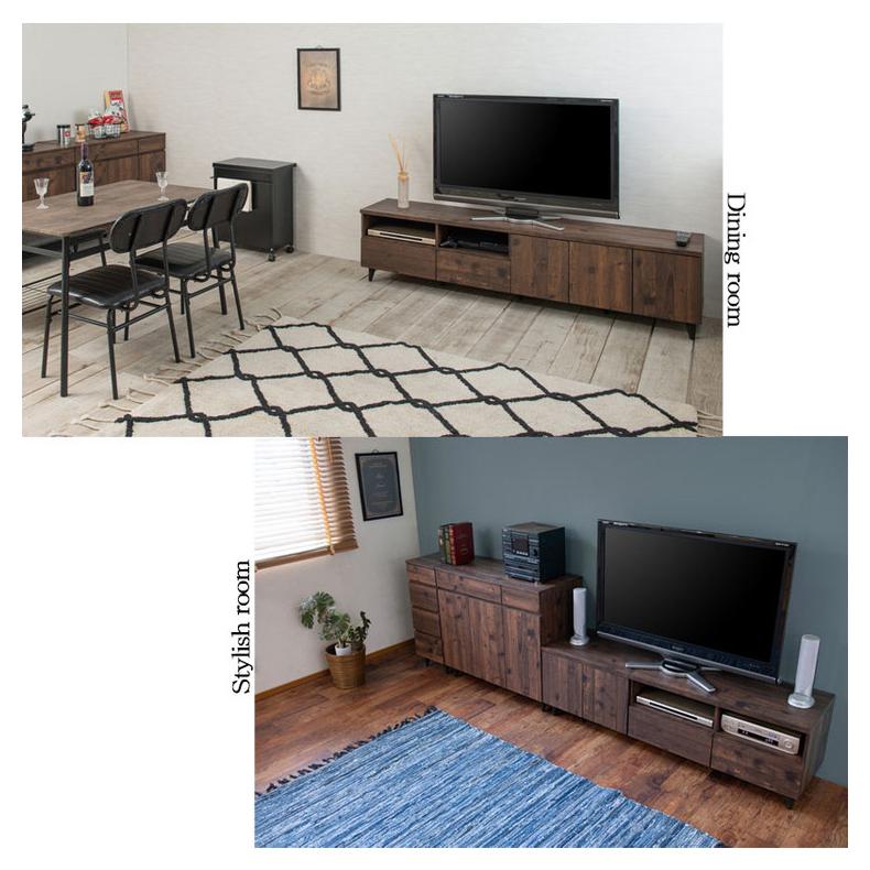 日本製 ARIZONA 連結できる ヴィンテージ TVボード 幅180 ローボード