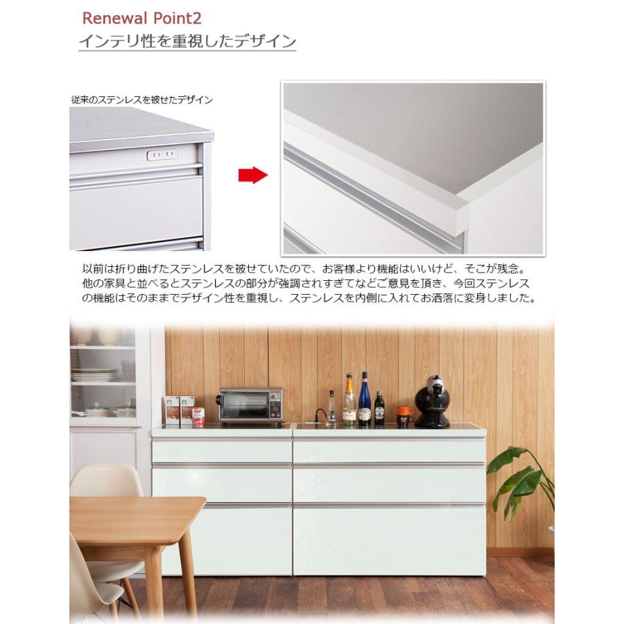 リコメン堂 日本製 完成品 ステンレス キッチンカウンター 幅80 木目調