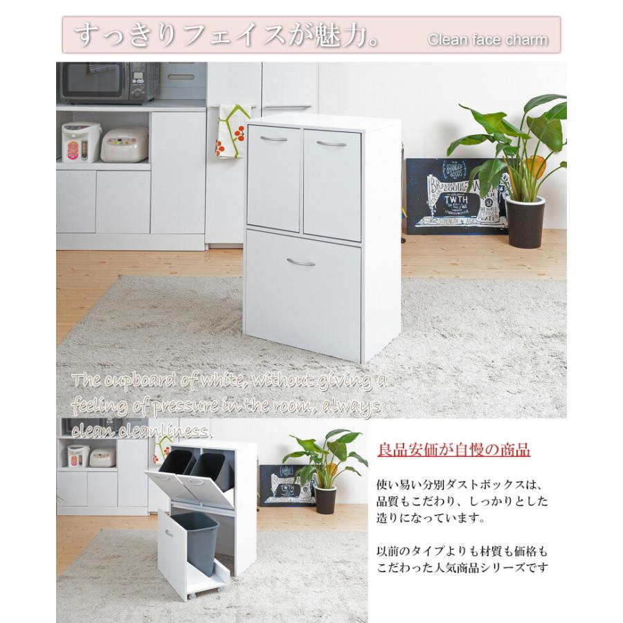 リコメン堂 Face 3分別 ダストボックス ホワイト ごみ入れ リコメン堂 Face 3分別 ダストボックス ホワイト ごみ入れ