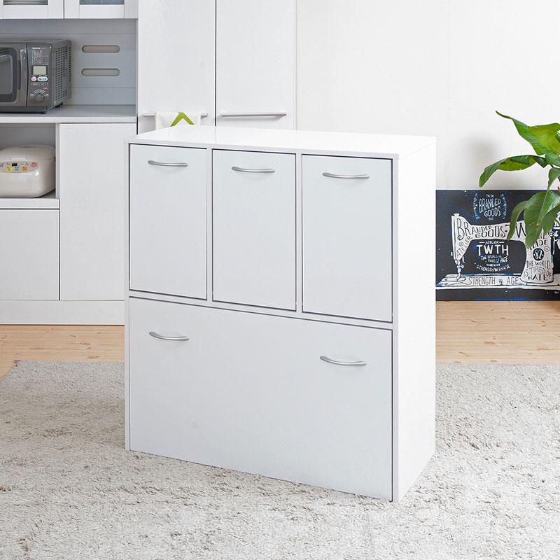 ダストボックス　5分別　ホワイト face 5分割 ダストボックス 幅80.5 大容量 ホワイト 白 ゴミ箱 スリム