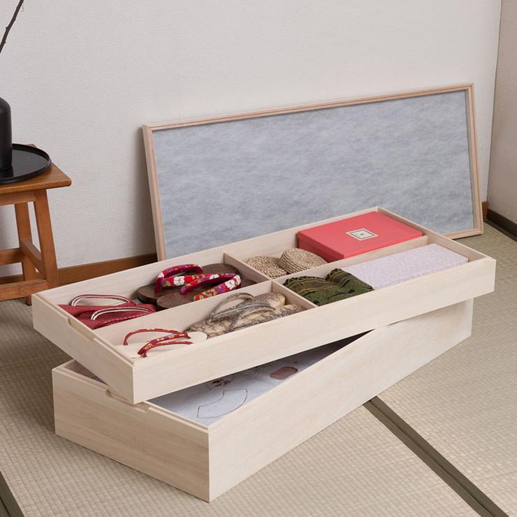 【良品】桐 衣装ケース 2段×2コ スタッキング可能 桐 衣裳ケース 日本製 完成品 国産 スタッキング 2段 収納 天然木