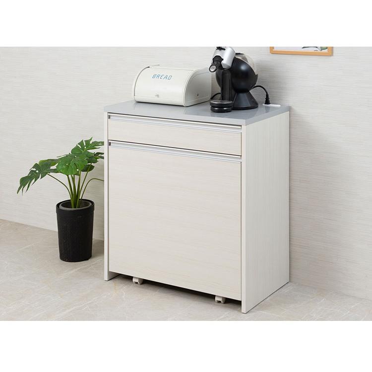 ダストボックス キッチンカウンター 幅80.5cm ホワイト