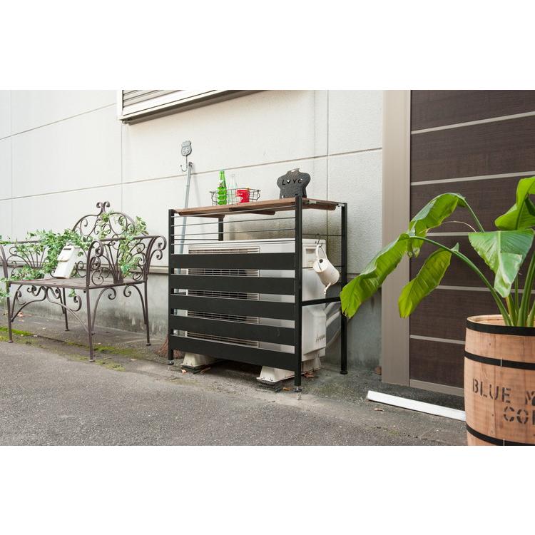 Seek 室外機カバー ロータイプ スタイリッシュ ヴィンテージ風 おしゃれ エアコンカバー 室外機 ガーデニング 棚 日よけ 雨よけ 雨避け 代引不可_9