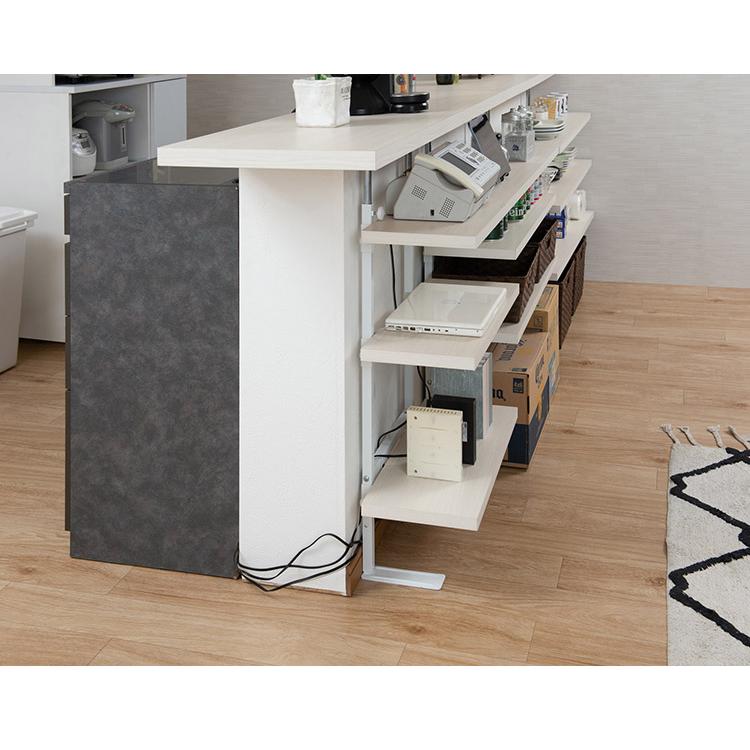 シャビー　自在ラック　板９枚付き　ホワイト　ノックダウンディスプレイラック シャビー 自在ラック 板9枚付き ホワイト ノックダウン