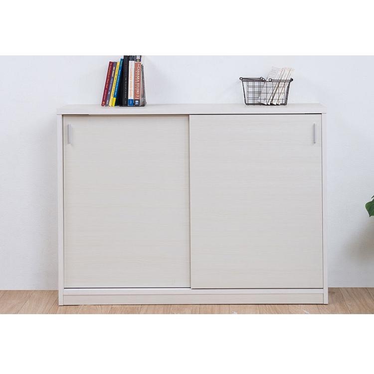 FINEシリーズ カウンター下収納 幅120cm 引き戸タイプ ホワイト